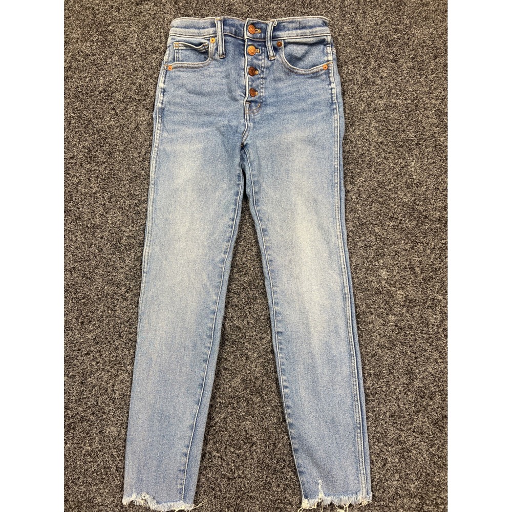 Madewell Jeans Womens 26 Blue 10 High-Rise Skinny Button Fly Raw Hem Denim SEO